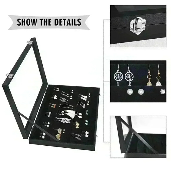 Siveit Earring Organizer Tray Velvet Earring Display Organizer Storage Box Premi - Picture 4 of 6